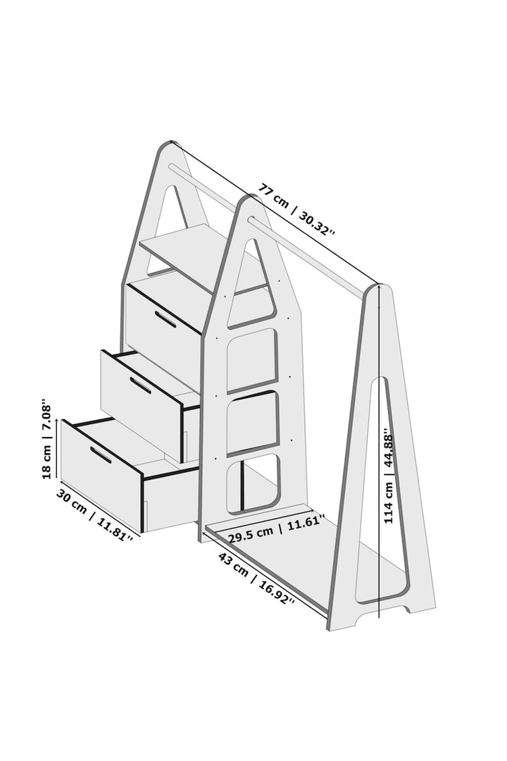 Montessori klesstativ (hvit)
